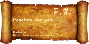 Paschka Norbert névjegykártya